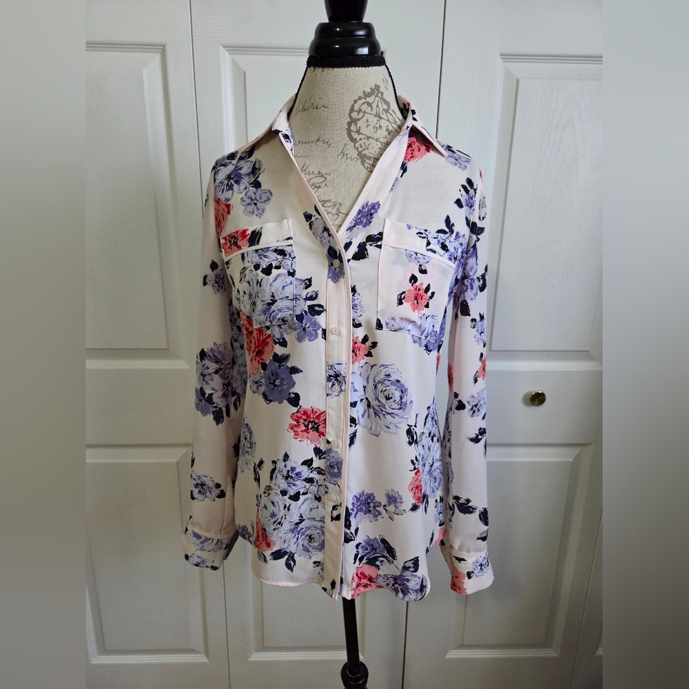Candie's Floral Button Down Shirt Size S